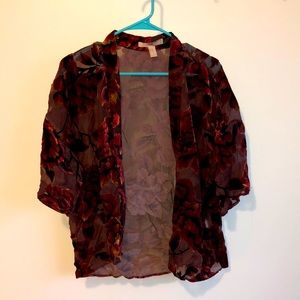 Velvet flower cardigan